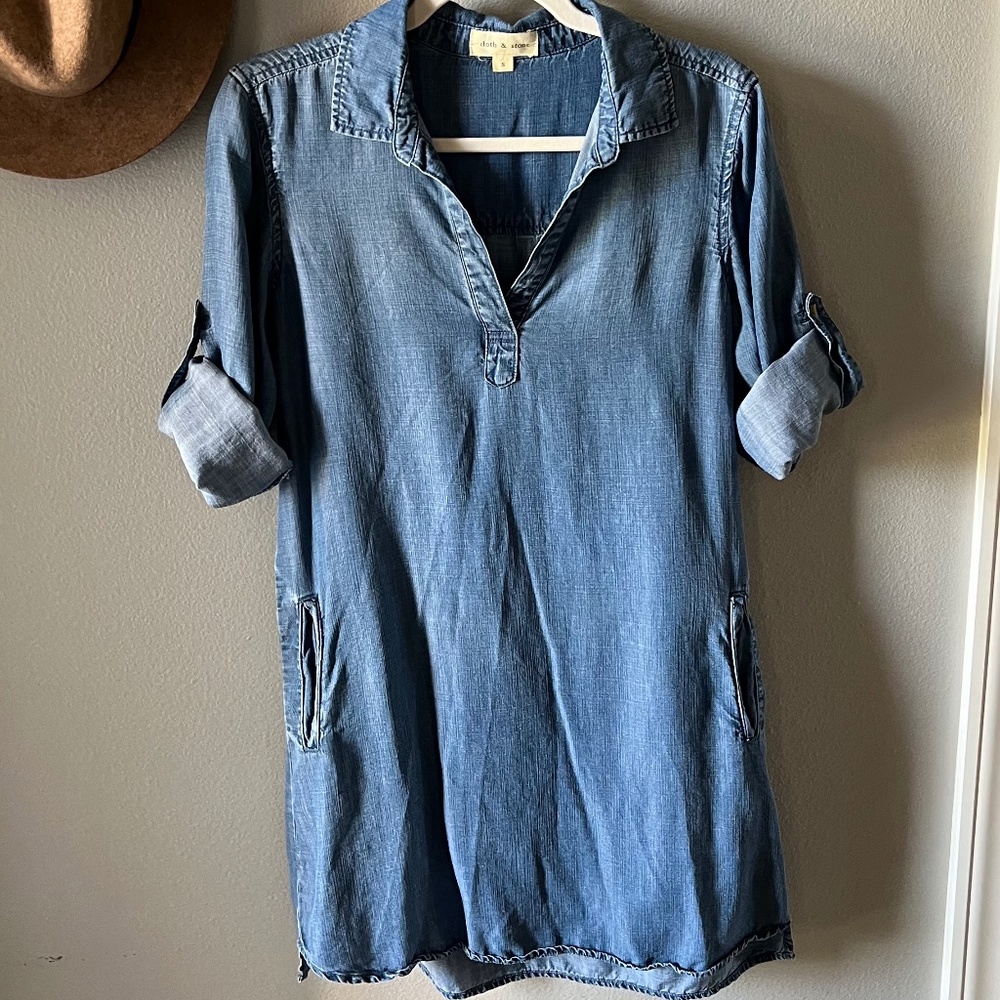 SOLD on XPost Cloth and Stone Denim Chambray Dress